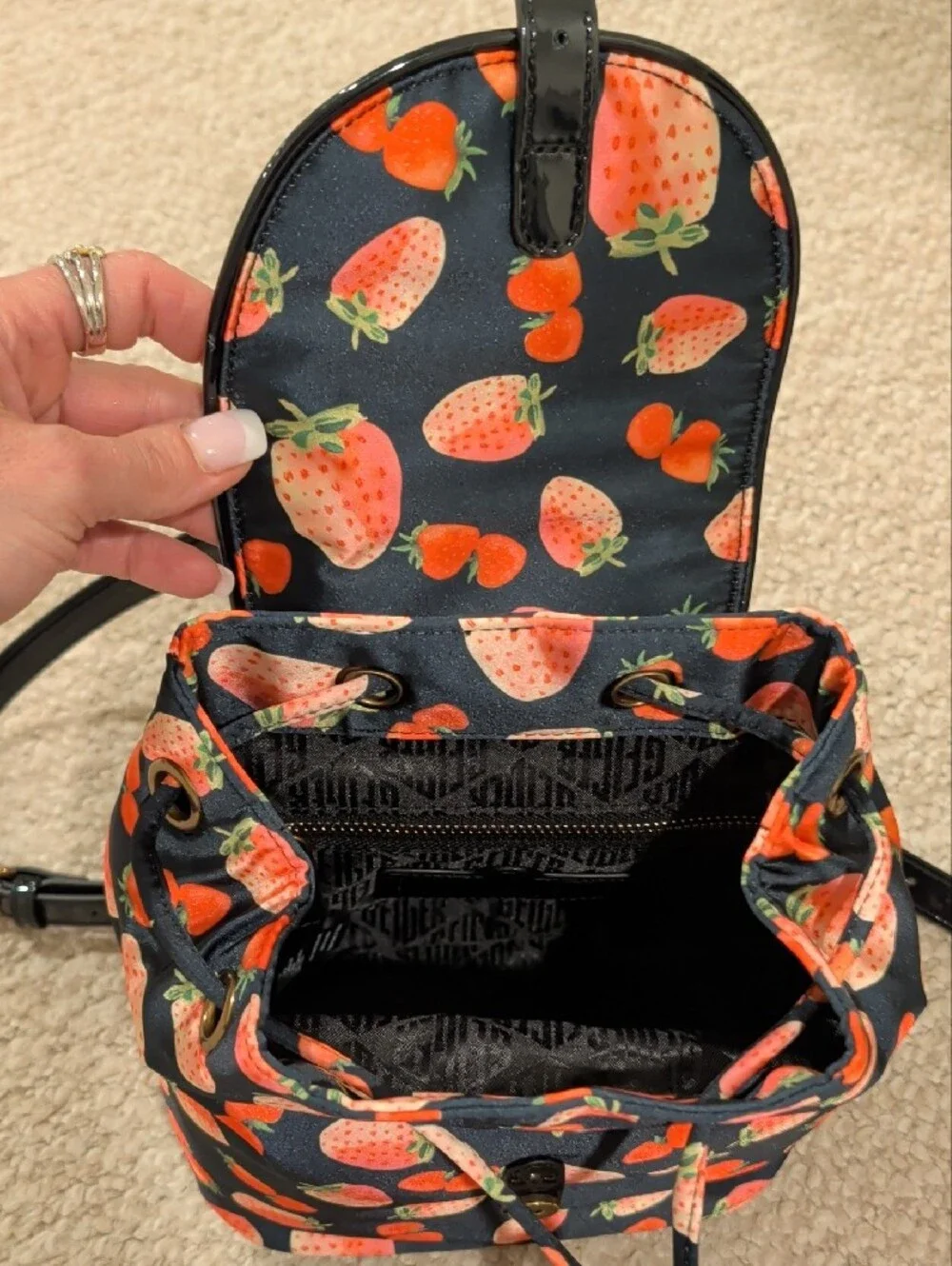 Kurt Geiger Strawberry-Print Mini Backpack